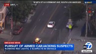 Chase: LAPD high-speed pursuit of suspected armed carjackers ends in Watts