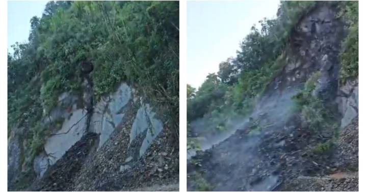VIDEO: Se desgaja cerro en San Bartolo Tutotepec, Hidalgo; comunidades permanecen incomunicadas