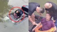 Video: el acto heroico de un hombre que se lanzó a un río en China para rescatar a un conductor que se estaba ahogando dentro de su carro