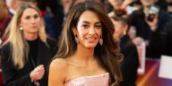 Amal Clooney Wears Pink Gown at George's 'Jay Kelly' Premiere
