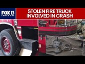 Stolen fire truck involved in crash