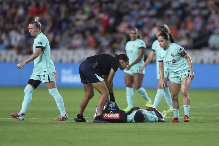 Current forward Temwa Chawinga wheeled out of game with right leg injury in upset loss to Dash