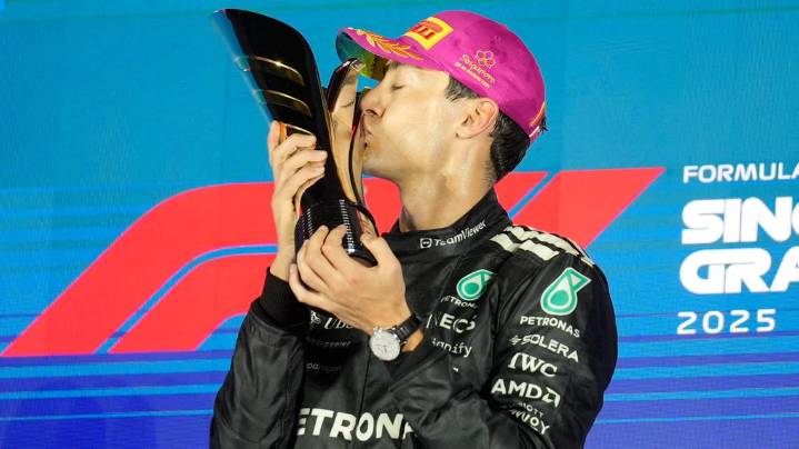 George Russell wins F1's Singapore GP as McLaren secures constructors' title