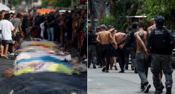 Megaoperativo antidrogas deja 132 muertos en favelas de Río de Janeiro El gobierno estatal informó además que 81 personas fueron detenidas y se incautaron 42 fusiles y una "gran cantidad de droga".