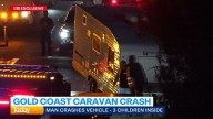 Stolen caravan crashes with three kids on board
