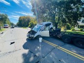 PHOTOS: One-vehicle crash closes Pierce Road in South Windsor