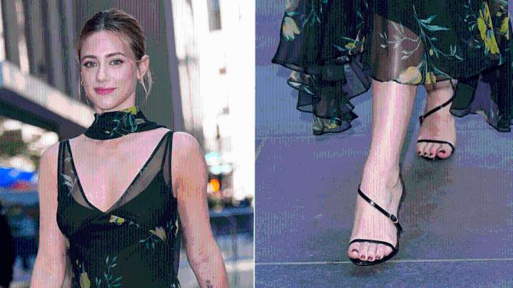 Lili Reinhart Gives Florals a Barely There Edge in Zanotti Heels