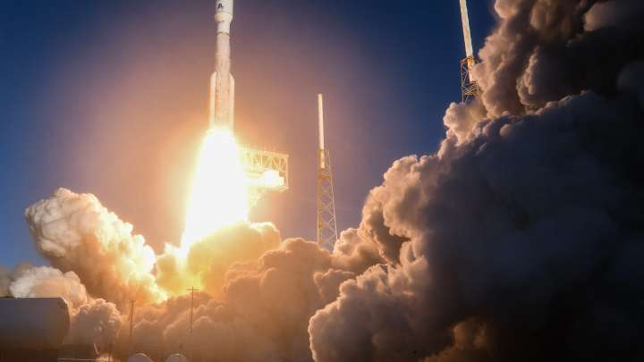 Amazon satellite rocket launch in Florida seen beyond Cape Canaveral