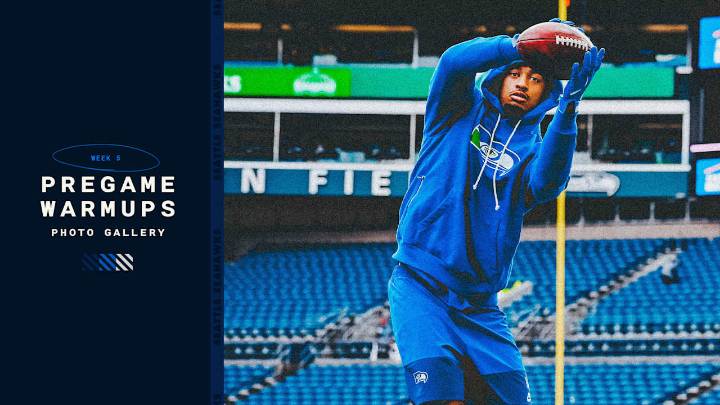 PHOTOS: Seahawks Hit The Field For Pregame Warmups Ahead Of Kickoff Of Week 5