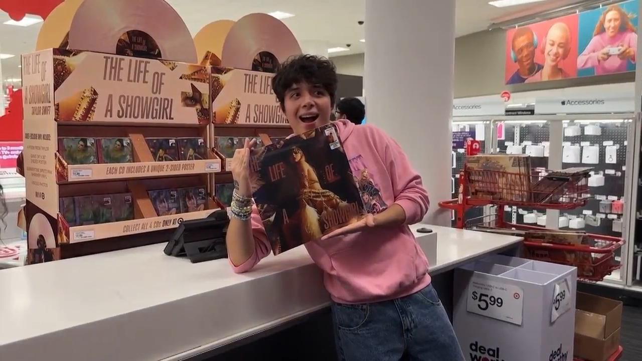 Taylor Swift fans in LA line up at midnight for album release
