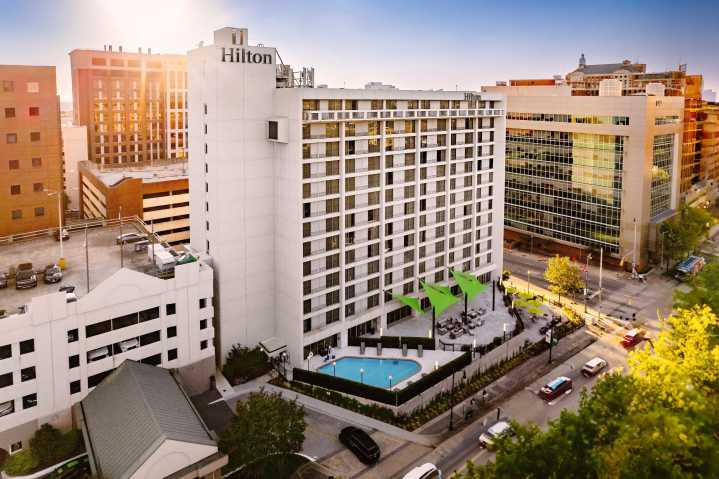 Downtown Hilton at UAB completes renovations + new fitness center, restaurant