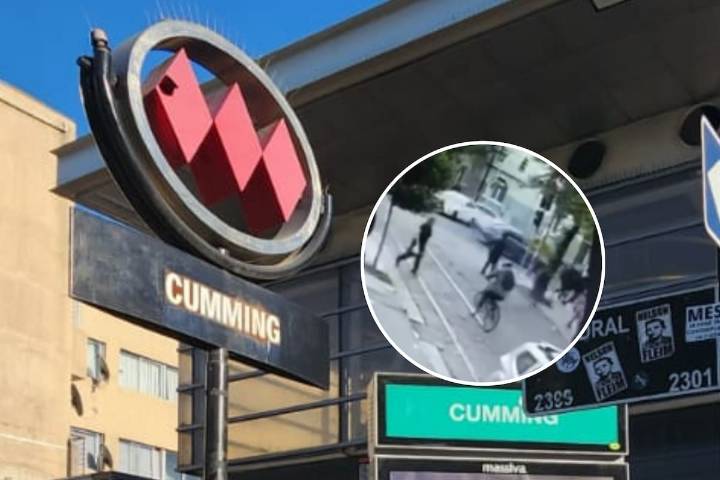 VIDEO. Terror en Metro Cumming: video muestra llegada del atacante en bicicleta y momentos de pánico tras el tiroteo