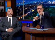 Watch Jimmy Kimmel, Stephen Colbert Discuss Late