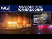 Massive fire sparks at former Florida dog bar