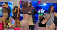 ¿Quién es Karina Perez, la modelo que se quitó la blusa en programa en vivo de tv?