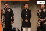 Salman Khan ramp walks in black sherwani, becomes showstopper for Vikram Phadnis's 35-year celebration; internet reacts, 'Bhaijaan kya…'