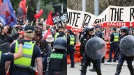Tense scenes erupt in Melbourne’s CBD as anti-racism demonstrators violently clash with police after attempting to disrupt March for Australia rally