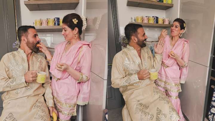 Twinkle, Akshay opt for oranges over sweets during Diwali celebration in London