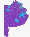 El mapa, pintado de violeta: LLA ganó en 99 de los 135 distritos bonaerenses
