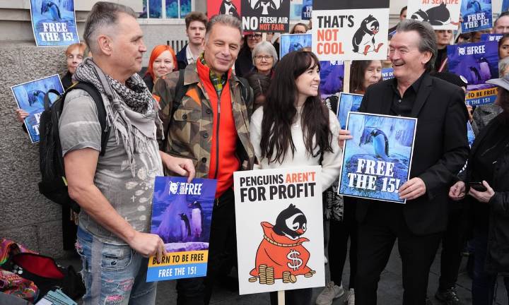 Protesters demand penguins 'trapped in basement' of London aquarium are set free