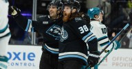 Schmaltz gets second career hat trick for first three goals of season as Mammoth beat Sharks 6