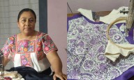 Ella es Verónica Arce, la artesana que bordó el vestido de Sheinbaum