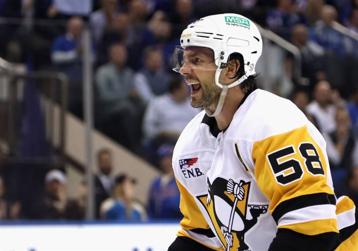 Kris Letang returns to Penguins practice — and steps into uncommon position