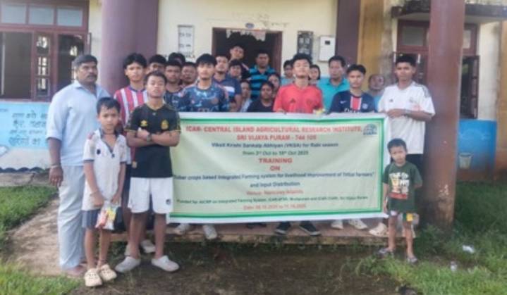 CIARI Conducts Training on Tuber Crops-Based Integrated Farming for Tribal Farmers in Nancowrie