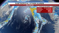 Subtropical storm Karen forms in Atlantic