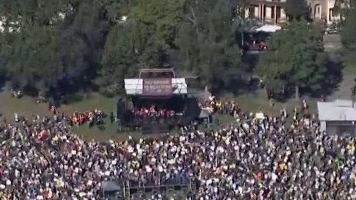 Large crowds rally against Trump at ‘No Kings’ protests across the US