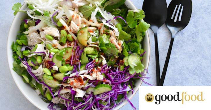Soba noodle salad with chicken, edamame and Vietnamese mint