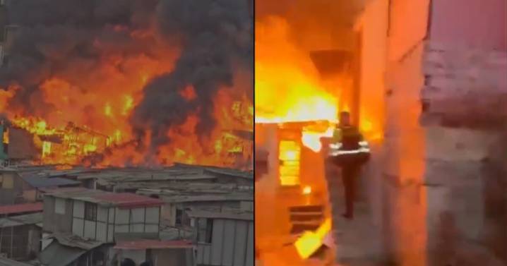 VIDEOS: Así ardió el vecindario de Perú tras incendio de más de 100 casas