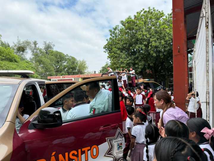 Guardia Estatal de Género y Tránsito Estatal conviven con infancias a través de ‘’Academia de Valores’’