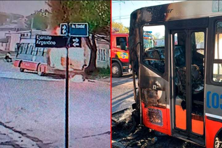 Video muestra cómo comenzó el incendio que afectó a un colectivo con pasajeros en Paraná