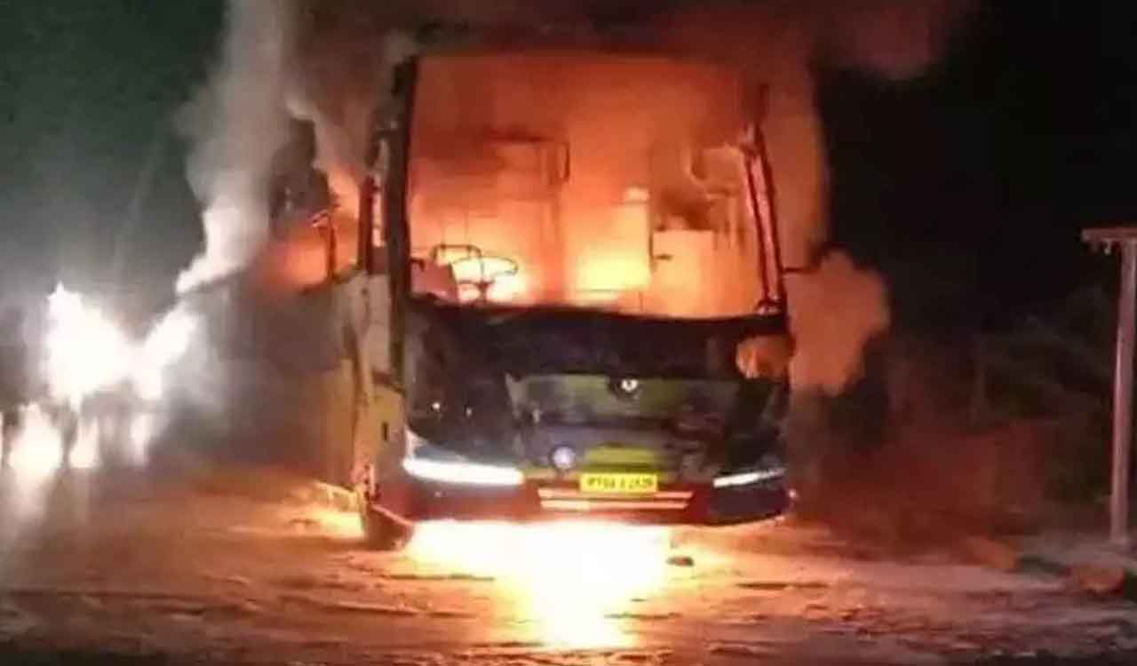 Case filed against drivers for negligence in Andhra bus fire that killed 20