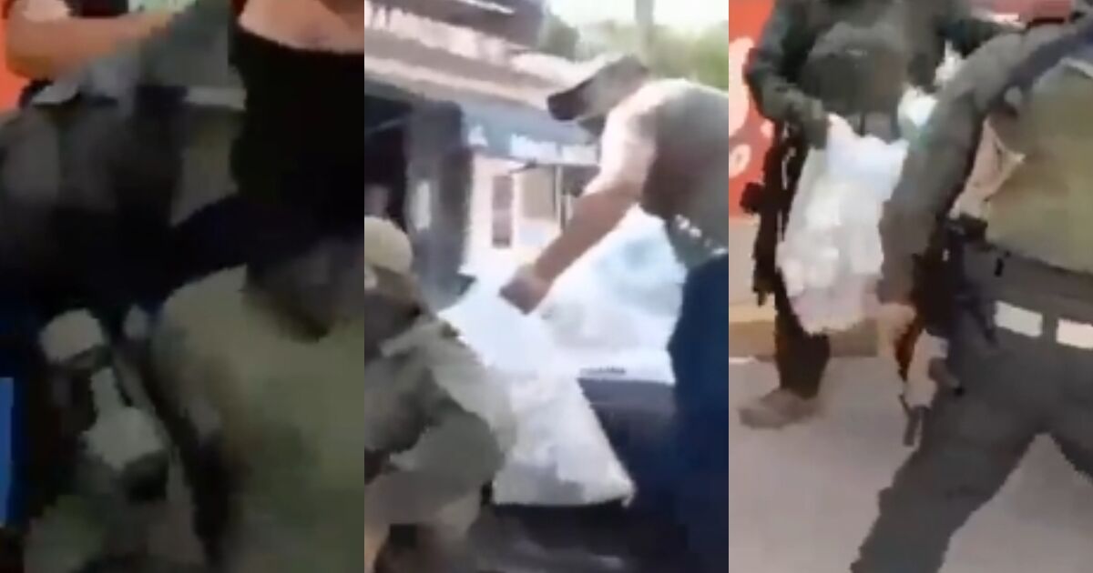 Presuntos miembros del Cártel Jalisco reparten despensas en Veracruz