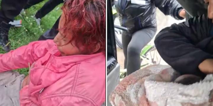 Mujer se lanzó a un río al norte de Bogotá con su bebé: policías y ciudadanos realizaron el rescate