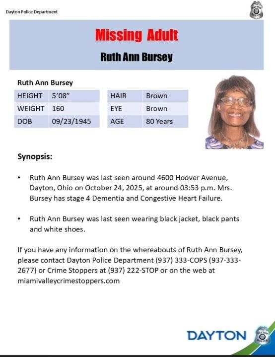 80-year-old woman missing in Dayton