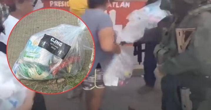 VIDEO | 'Narcodespensas': CJNG entrega víveres a damnificados en Veracruz