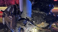 Woburn MA Route 38 rotary car crash into pole