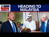 Trump speaks on Air Force One, travels to Malaysia, meets with Emir of Qatar