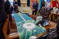 Capital makeover: Trump shows off plans for giant arch in DC