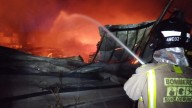 Arde una fábrica de calzado en Caravaca de la Cruz