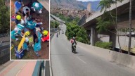 Motociclistas chocaron y cayeron del Puente de la Madre Laura en Medellín