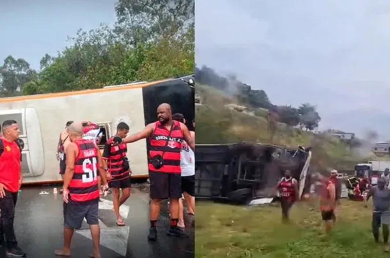 VIDEO| Volcó un colectivo con hinchas de Flamengo: hay tres heridos graves