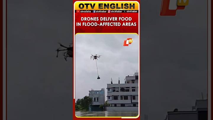 Telangana: Municipal Officials Use Drones To Deliver Food To Flood