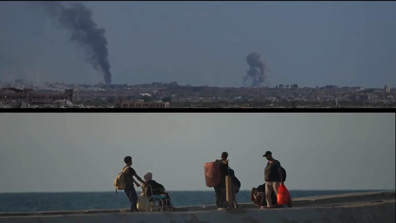 Hundreds of Palestinians flee Gaza City after Israeli strikes and gunfire overnight