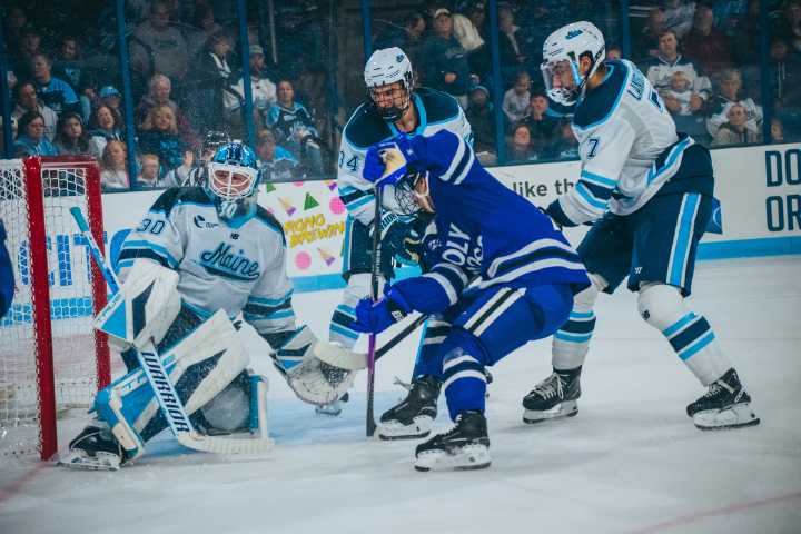 UMaine defenseman has strong return to ice after 19-month recovery from knee injury