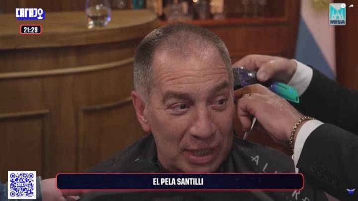 Diego Santilli cumplió su promesa de campaña y se rapó en vivo