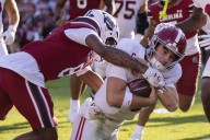 Germie Bernard's two late touchdowns help No. 4 Alabama rally past South Carolina, 29